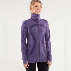Lululemon In Stride Jacket Womens Size‎ 6 Grape Heathered Full Zip Athletic Luon